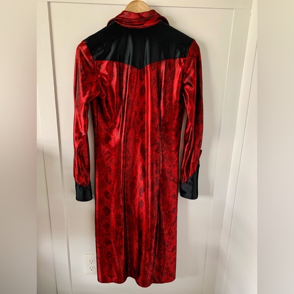 EUC KITTY BOOTS NEW YORK DESIGNER RED/BLACK WESTERN INSPIRED DRESS, S - Picture 8 of 13